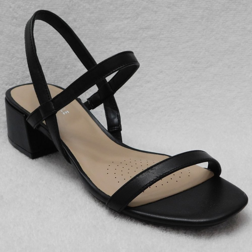 W498 Kenneth Cole New York Black Women's Maisie Low Dress Sandals Size 8 M